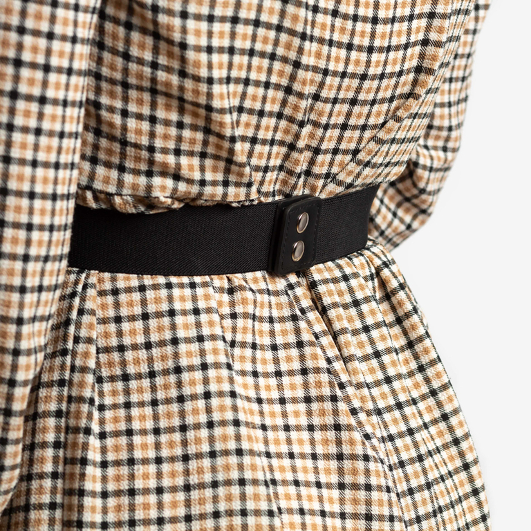 Schwarzer Elastischer Damengürtel mit silberner Kette - Accessoires