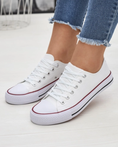 Weiße klassische Damen-Schnürsneaker Ogisa - Schuhe