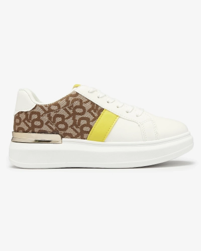 Royalfashion Weiße und braune Damen Sportschuhe Mlysio