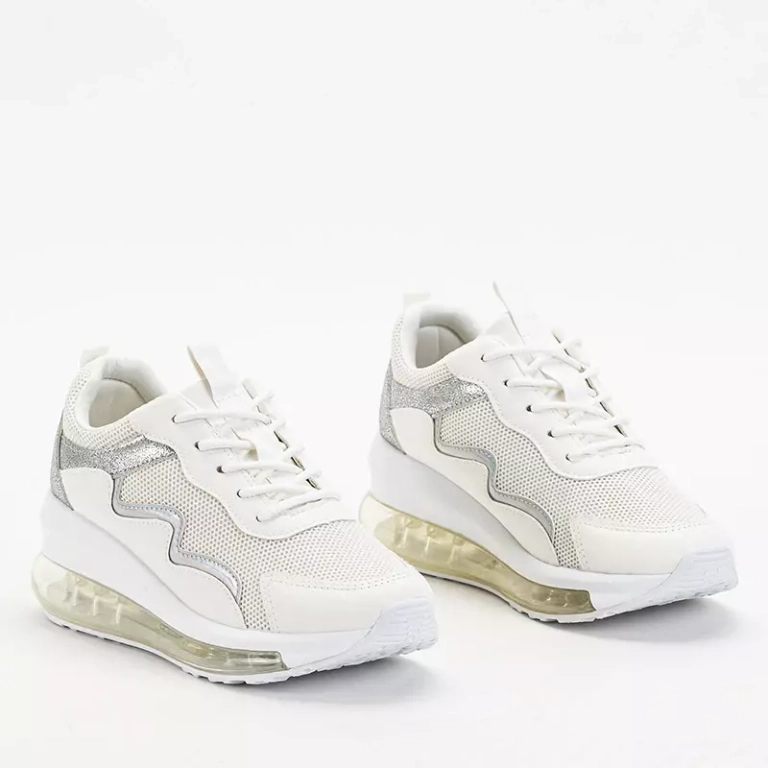 OUTLET Damen-Sportschuhe in Creme mit Keilabsatz Runiso - Schuhe