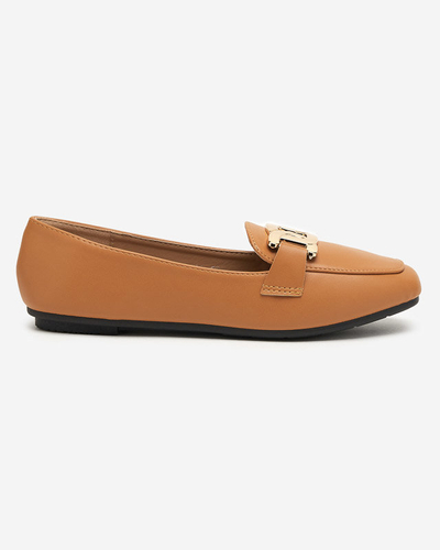 Kamelfarbene Damen-Loafer Melukia - Schuhe
