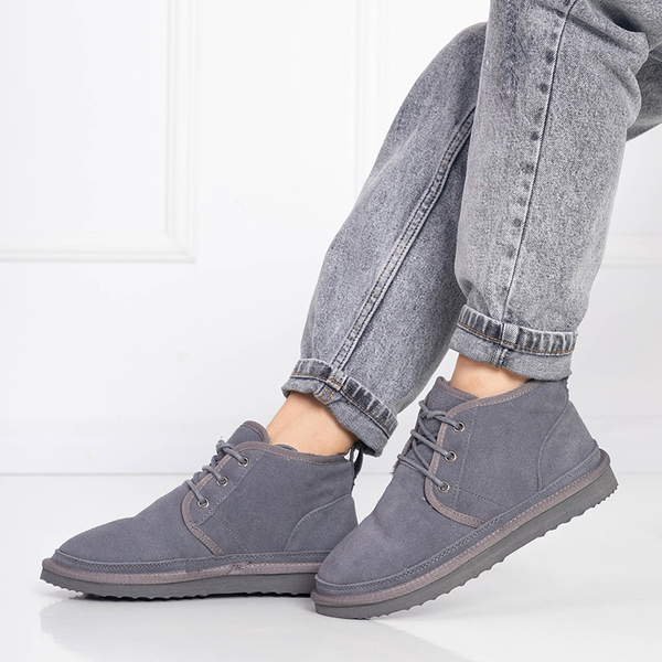 Graue Damen-Schneestiefel mit Fell Miusho - Schuhe