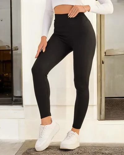 Royalfashion Damen Leggings aus gerippter Baumwolle