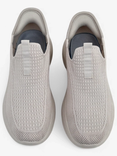 Aurelia Comfort Beige Slip-On Damen Stoffschuhe mit flachem Absatz