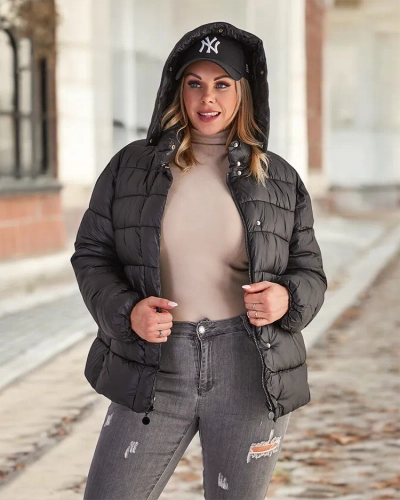 Royalfashion Schwarze Damen Winterjacke