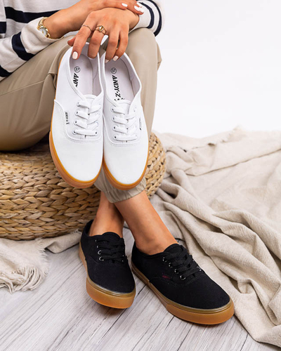 Schwarze Damen-Sneaker zum Schnüren von Netera - Schuhe
