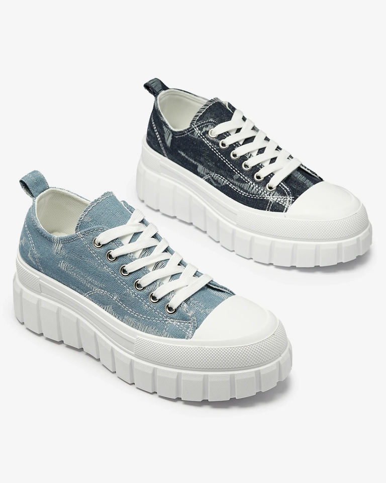 OUTLET Blaue Damen Plateau-Sneakers dexif - Schuhe