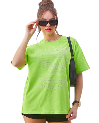 Royalfashion Damen Baumwoll-T-Shirt mit Strass-Texten