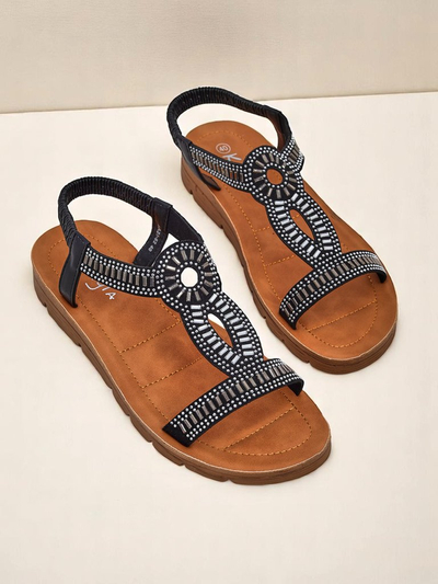 Royalfashion Damensandalen mit dekorativen Riemen Ava Shine