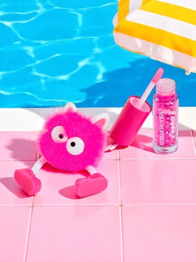 Lipgloss für Kinder mit einem flauschigen Monster Fuchsia