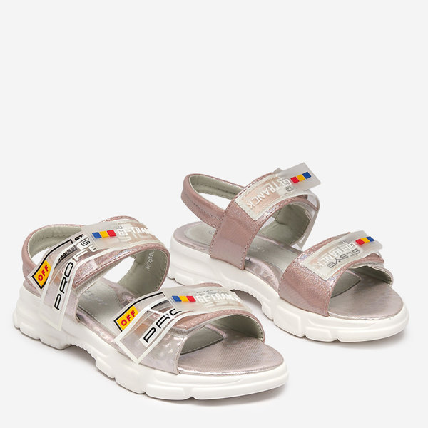 Rosafarbene Kindersandale mit Klettverschluss Keris - Footwear