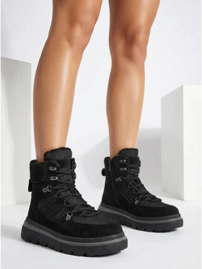 Damenstiefeletten Aurora Schwarz Leder Elegant für den Herbst