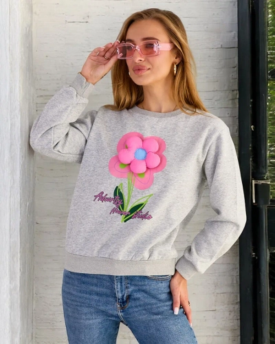 Royalfashion Damen Sweatshirt mit dünnem Druck