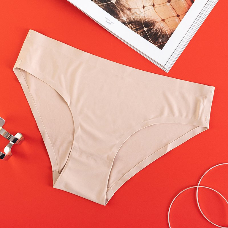 Beige Damenhöschen, nahtlose Höschen - Unterwäsche