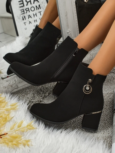 Damen Stiefeletten Matt mit Blockabsatz Vioi
