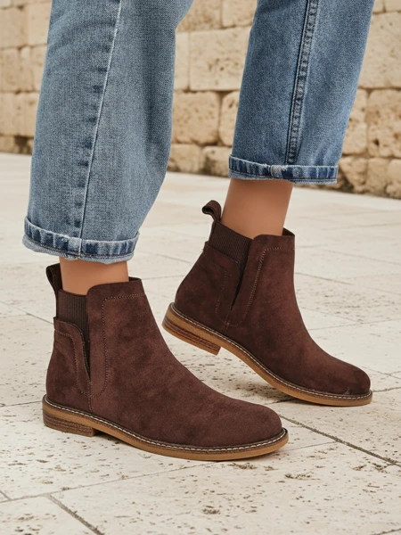 Damen Stiefeletten im Chelsea-Stil aus Öko-Wildleder Veysi