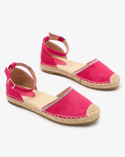 Royalfashion Damen-Espadrilles mit Zirkonen in Rosa Rieta