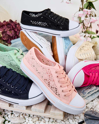 Damen Sneaker Callista Fuchsie - leichtes Gewebe, flache Sohle 2,5 cm