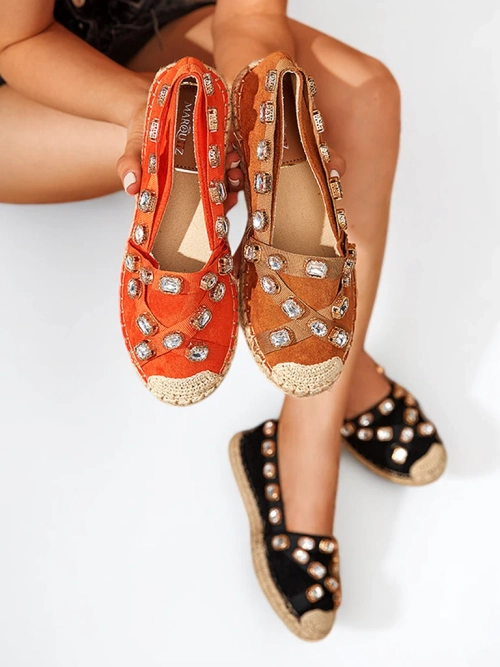 Помаранчеві жіночі еспадрильї з прикрасами Wamba