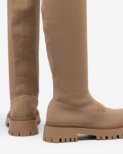 Royalfashion Braun Damenstiefel zum Hineinschlüpfen Radgitas