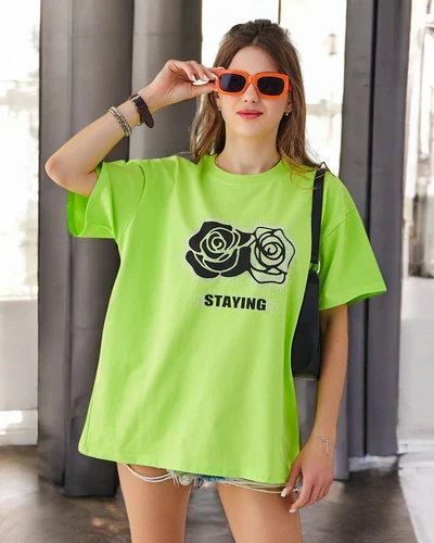 Royalfashion Damen Baumwoll-T-Shirt Rose Blume