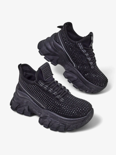 Royalfashion Damen Sport Sneakers mit Strass Blysco