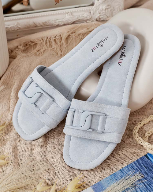 Сині жіночі шльопанці Royalfashion з пряжкою Rydr