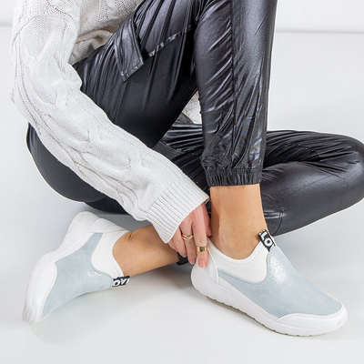 Jadena weiße und silberne Damen Sportschuhe - Schuhe