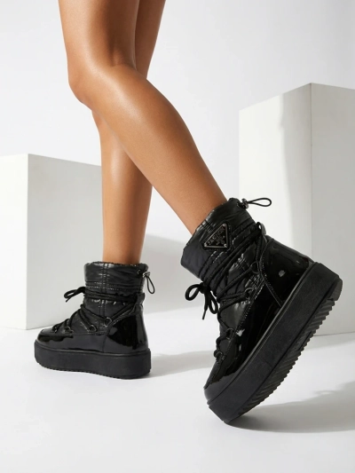 Royalfashion Kinder-Schlupfschuhe a'la Schneestiefel in schwarz Asifa