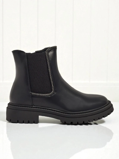 Stiefeletten aus Öko-Leder mit Zirkonia Novira