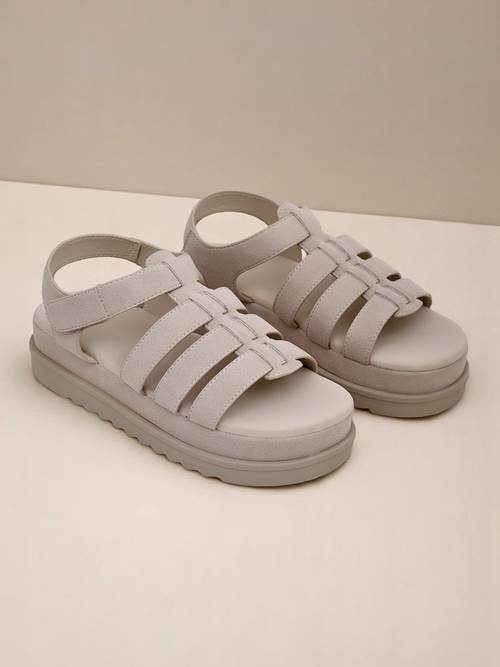 Сандалі Royalfashion - Caligae Бежеві Замшеві на Платформі - Ідеальні на Літо та Весну