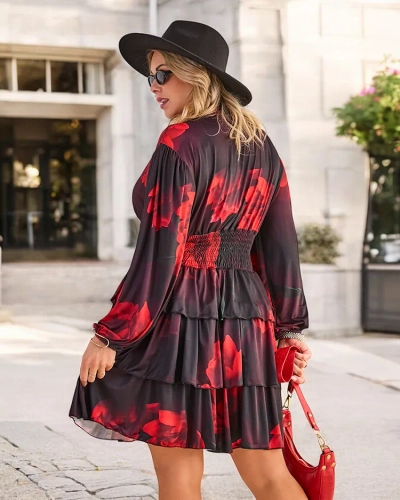 Royalfashion Damen knielanges Kleid mit Druck