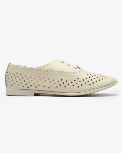 Beige durchbrochene Mokassins für Kinder Janno- Footwear