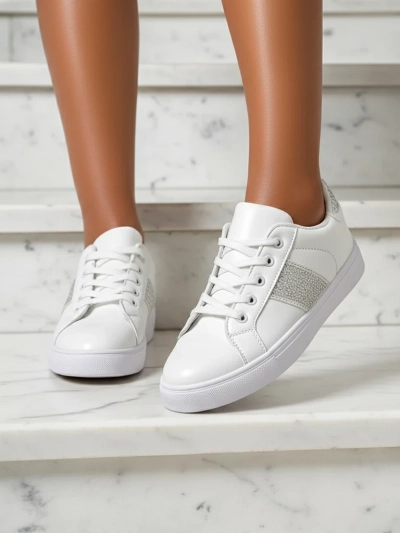 Luminosa Weiße Sneakers aus Öko-Leder