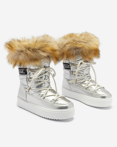 Silber lackierte Schneestiefel für Damen Fursav - Footwear