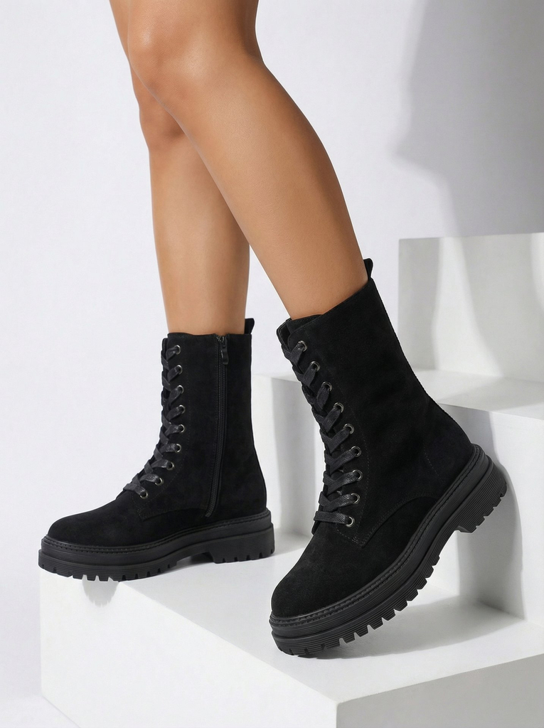 Damen Eco-Wildleder Worker Boots Molistea