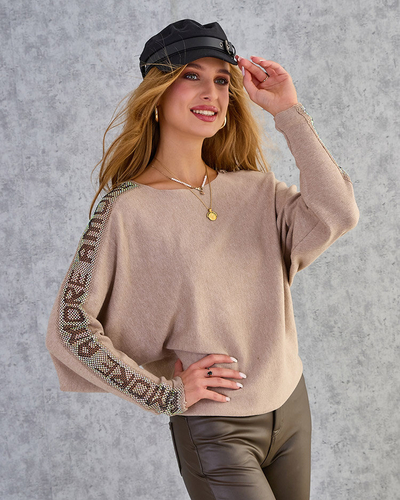 Royalfashion Dünner Damenpullover mit Zirkonen