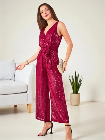 Royalfashion Langer Damenoverall mit Pailletten