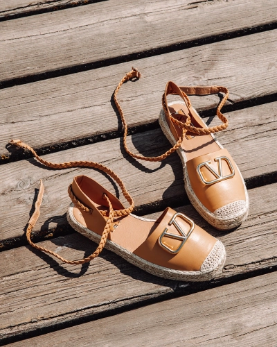 Royalfashion Damen Espadrilles mit Ornamenten in der Farbe camel Eterisa