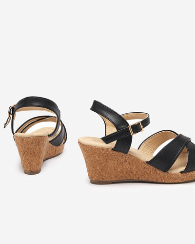 Schwarze Keilsandalen für Damen Helia - Schuhe