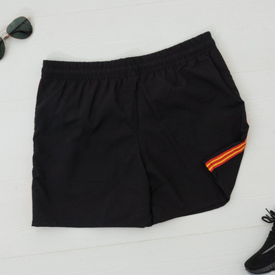 Schwarze Sportshorts für Herren mit Streifen - Kleidung