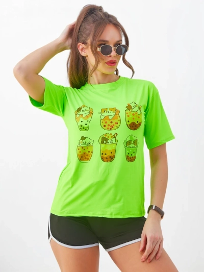 Royalfashion Damen Sportset mit T-Shirt und Shorts Kitty Cat