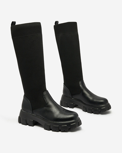 Royalfashion Чорні жіночі черевики-сліпони Sennosea