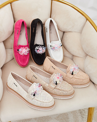 Royalfashion Mokassins mit bunten Steinen Restea
