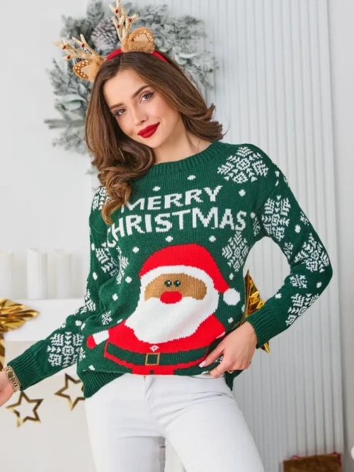 Royalfashion Жіночий різдвяний светр із Сантою
