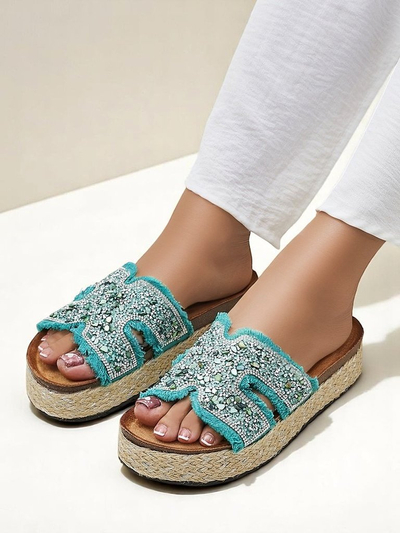 Royalfashion Damensandalen mit Candy Candy Dekorationen