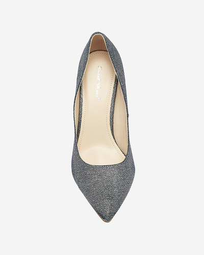 Graphitfarbene holografische Damen-Stiletto-Pumps Soddo- Footwear