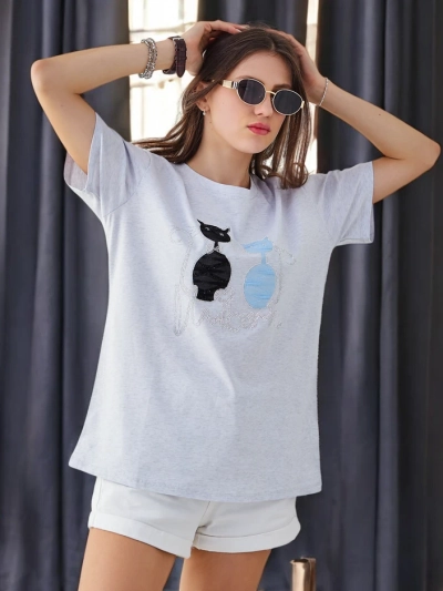Royalfashion Baumwoll-T-Shirt für Frauen mit Kätzchen