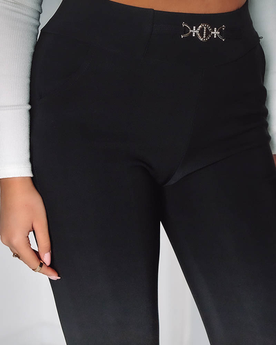 Жіночі штани-треггінси чорного кольору PLUS SIZE- Одяг