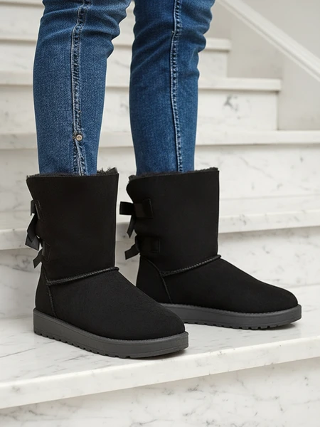 Stella Stiefeletten aus Wildleder-Öko-Leder mit flachem Absatz